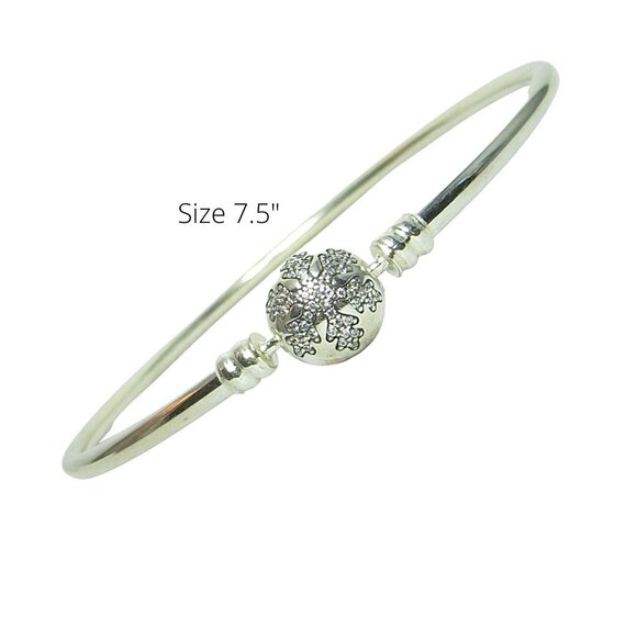 Pandora Bangle Charm Bracelet Unique As You Are Sterling Silver 7.5"  590740CZ - Picture 1 of 6